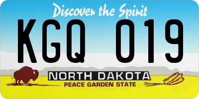 ND license plate KGQ019
