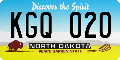 ND license plate KGQ020