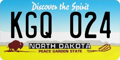 ND license plate KGQ024