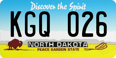 ND license plate KGQ026