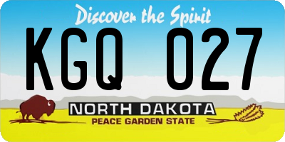 ND license plate KGQ027