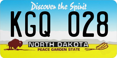 ND license plate KGQ028