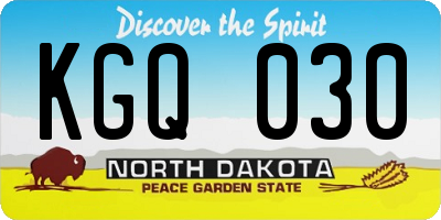 ND license plate KGQ030