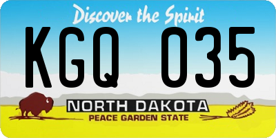 ND license plate KGQ035