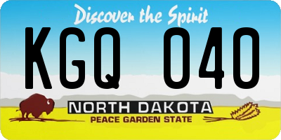 ND license plate KGQ040