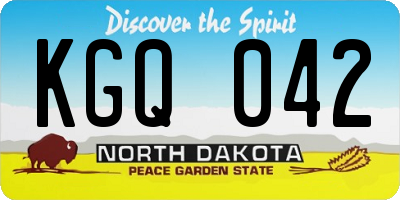 ND license plate KGQ042