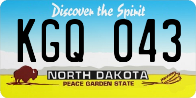 ND license plate KGQ043