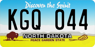 ND license plate KGQ044