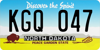 ND license plate KGQ047