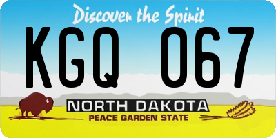 ND license plate KGQ067
