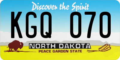 ND license plate KGQ070