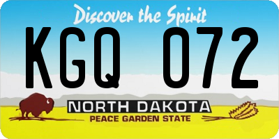 ND license plate KGQ072