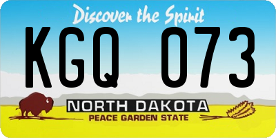 ND license plate KGQ073
