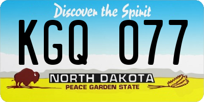 ND license plate KGQ077