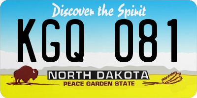 ND license plate KGQ081