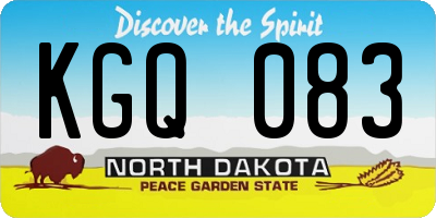 ND license plate KGQ083