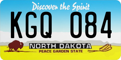ND license plate KGQ084