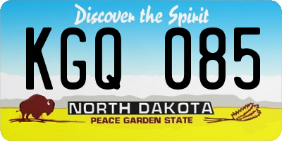 ND license plate KGQ085