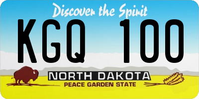 ND license plate KGQ100