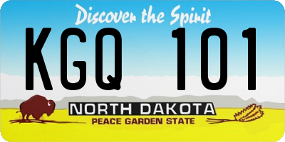 ND license plate KGQ101