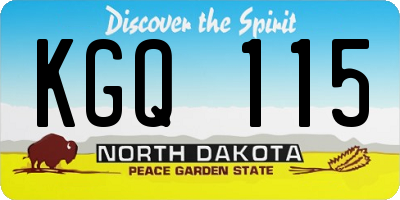 ND license plate KGQ115