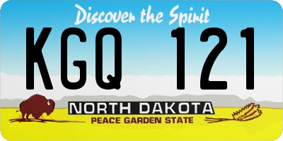 ND license plate KGQ121