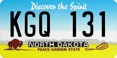 ND license plate KGQ131