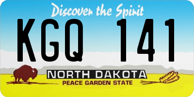 ND license plate KGQ141