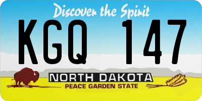 ND license plate KGQ147