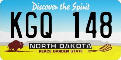 ND license plate KGQ148