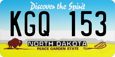 ND license plate KGQ153