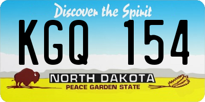 ND license plate KGQ154