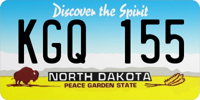 ND license plate KGQ155