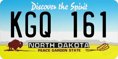 ND license plate KGQ161