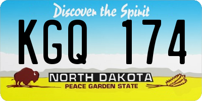 ND license plate KGQ174