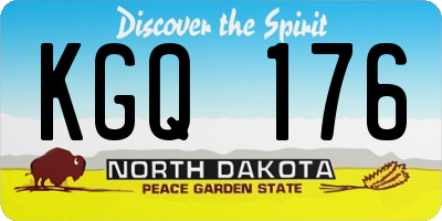 ND license plate KGQ176