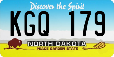 ND license plate KGQ179