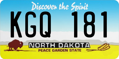 ND license plate KGQ181