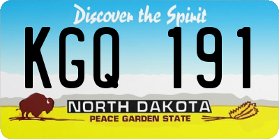ND license plate KGQ191