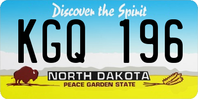 ND license plate KGQ196