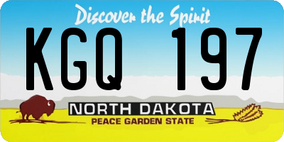 ND license plate KGQ197
