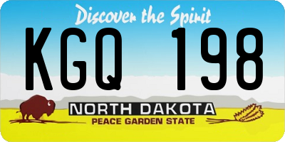 ND license plate KGQ198