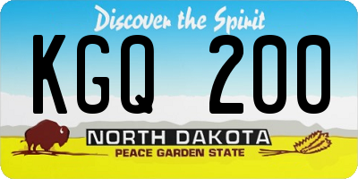 ND license plate KGQ200