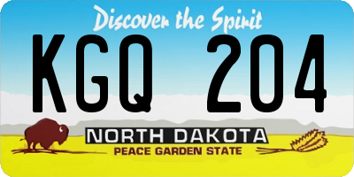 ND license plate KGQ204