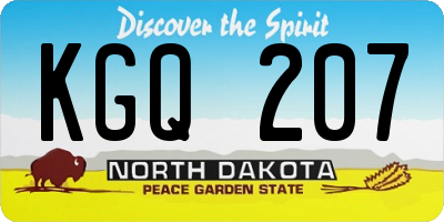ND license plate KGQ207