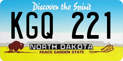 ND license plate KGQ221