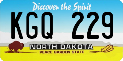 ND license plate KGQ229