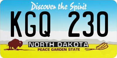 ND license plate KGQ230