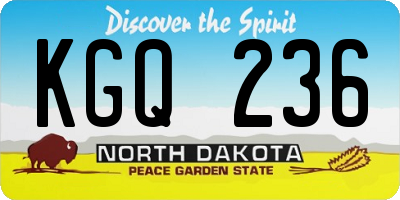 ND license plate KGQ236