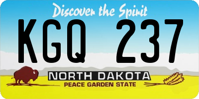 ND license plate KGQ237
